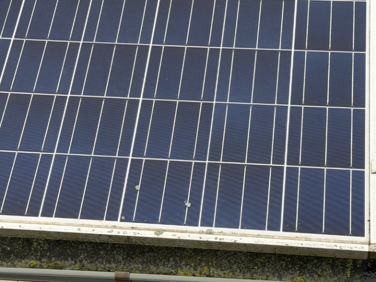 Avant le nettoyage des panneaux solaires à Somloire